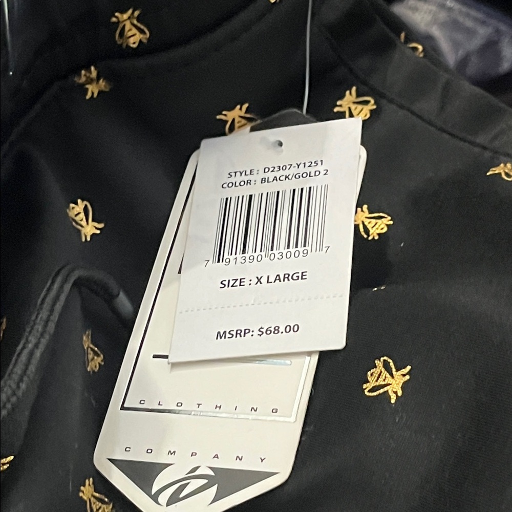 Men's Black Swim Board Shorts with Gold Accent - Picture 5 of 5